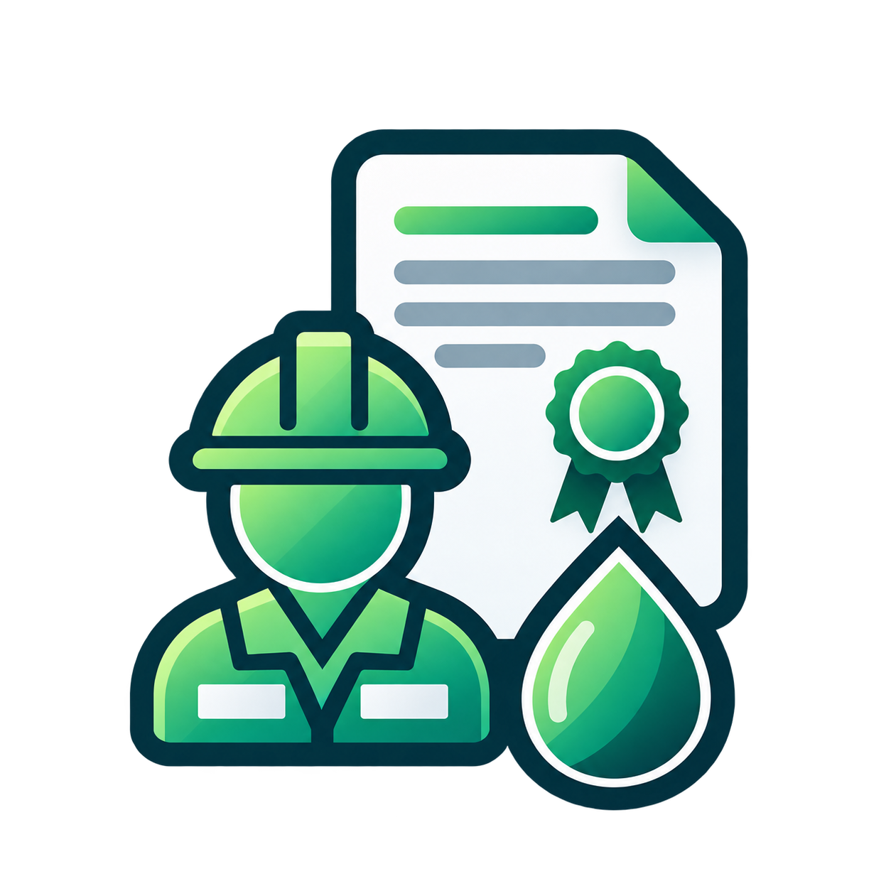 Trabajador petrolero con certificado